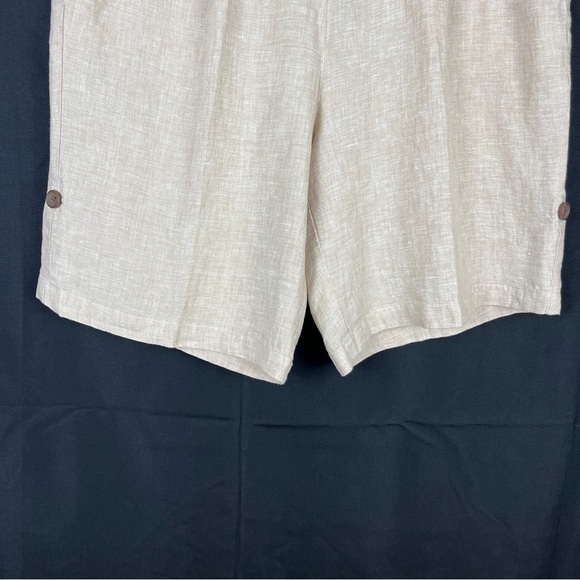 Womens Tailored 100% Linen Bermuda Trouser Shorts Natural Size 10 Jones New York - Picture 5 of 13
